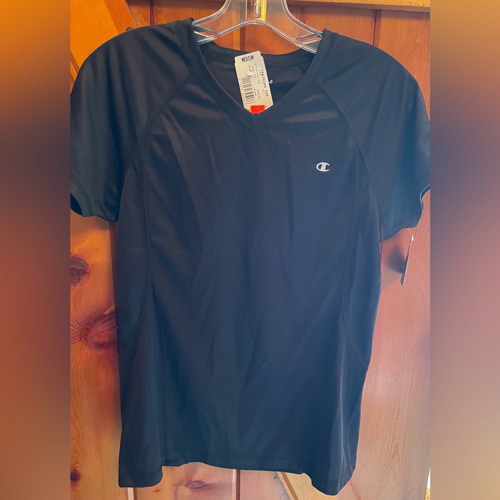 Champion women’s t-shirt. Moisture wicking material. Black. Medium. New with tag